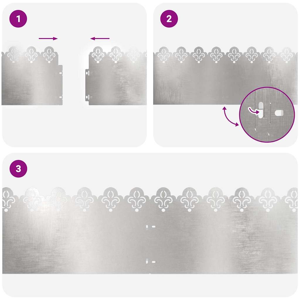 Περιγράμματα γκαζόν 30 pcs Ασημί 103 x 0,05 x 22 εκ - Image 9