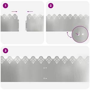 Obrubníky trávníku 10 pcs Stříbrná 103 x 0,05 x 22 cm - obrázek 9