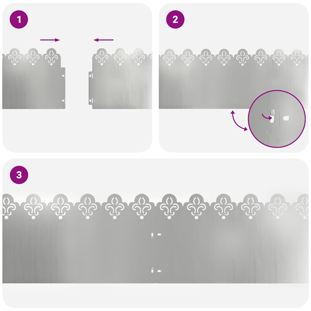 Περιγράμματα γκαζόν 30 pcs Ασημί 103 x 0,05 x 22 εκ - Image 10