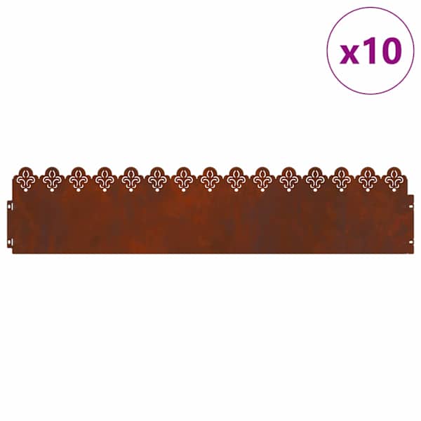 vidaXL Murukatted 10 tk 103 x 0,05 x 22 cm Ilmastikukindel teras