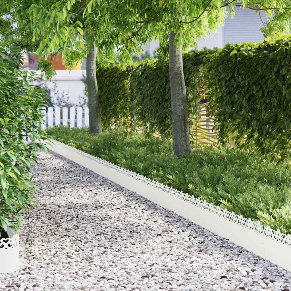 Περιγράμματα γκαζόν 20 pcs Λευκό 103 x 0,05 x 22 εκ Ατσάλι