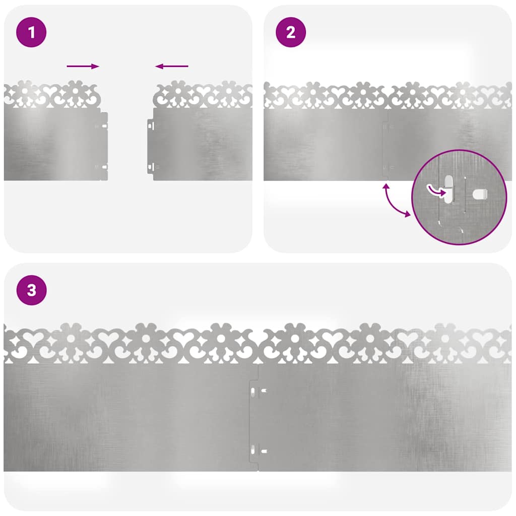 Περιγράμματα γκαζόν 30 pcs Ασημί 103 x 0,05 x 22 εκ - Image 9