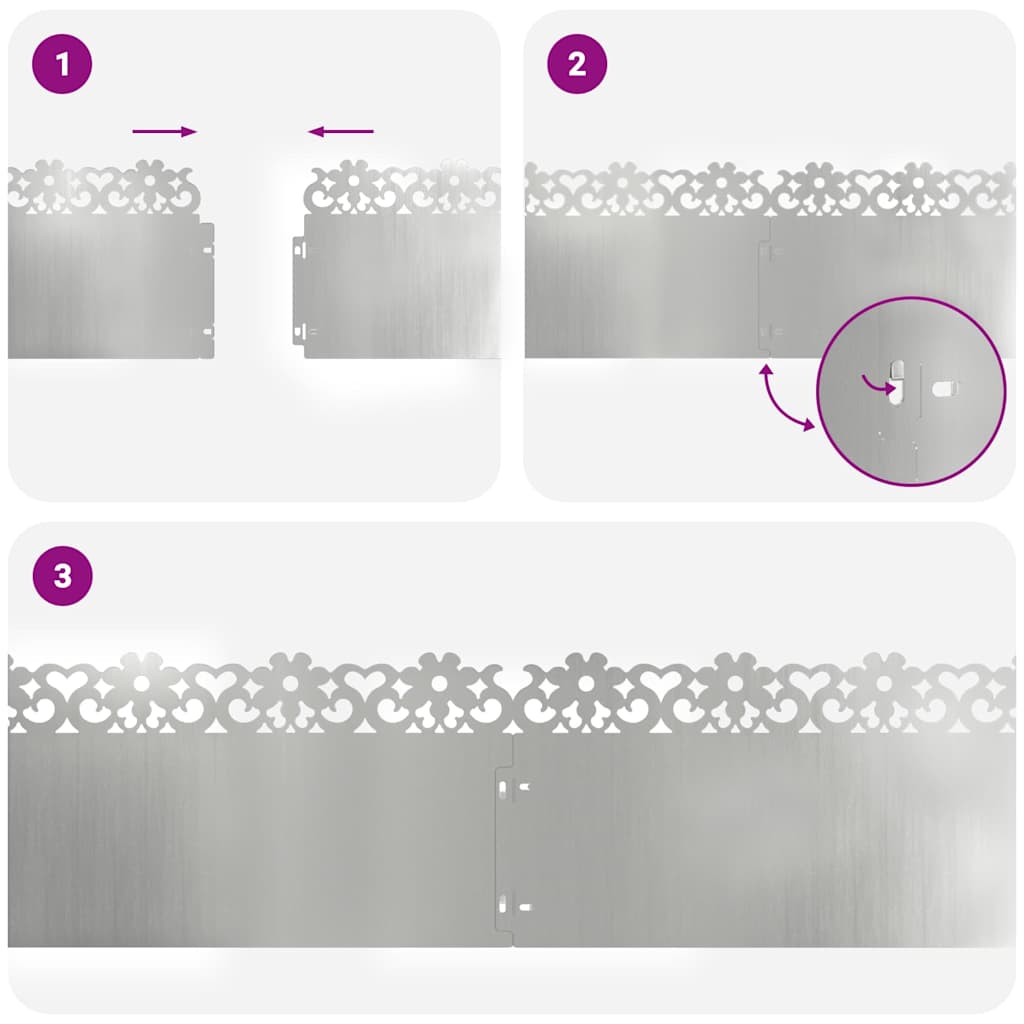 Περιγράμματα γκαζόν 30 pcs Ασημί 103 x 0,05 x 22 εκ - Image 10