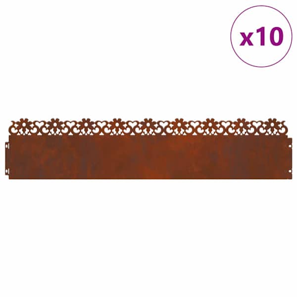 vidaXL Murukatted 10 tk 103 x 0,05 x 22 cm Ilmastikukindel teras
