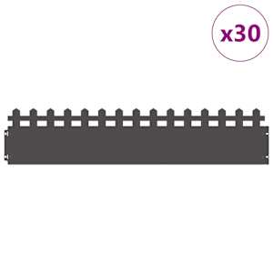 Obrubníky trávníku 30 pcs Černá 103 x 0,05 x 22 cm Ocel - obrázek 3