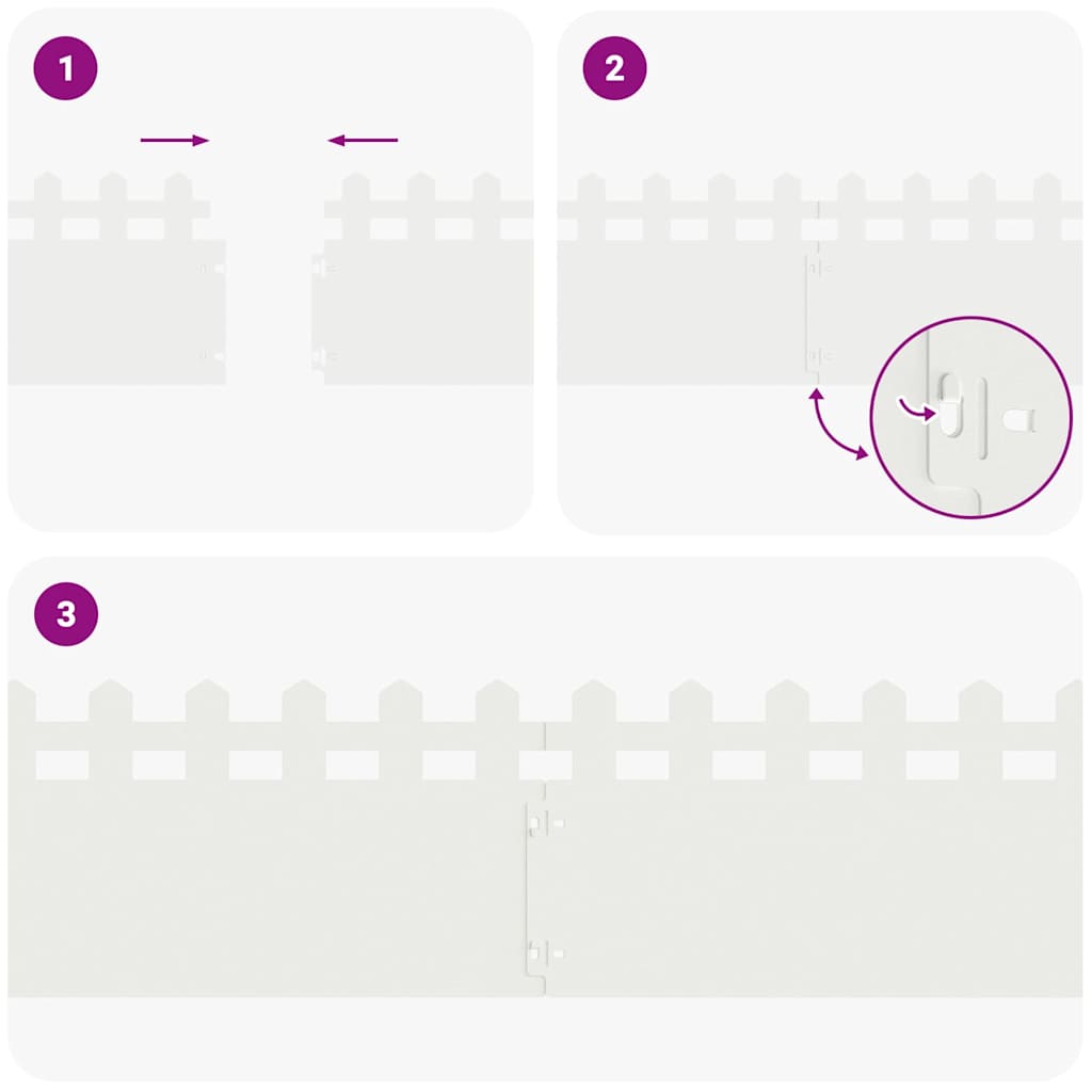 Περιγράμματα γκαζόν 20 pcs Λευκό 103 x 0,05 x 22 εκ Ατσάλι - Image 9