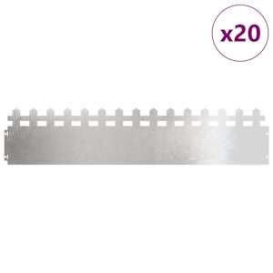 Obrubníky trávníku 20 pcs Stříbrná 103 x 0,05 x 22 cm - obrázek 3