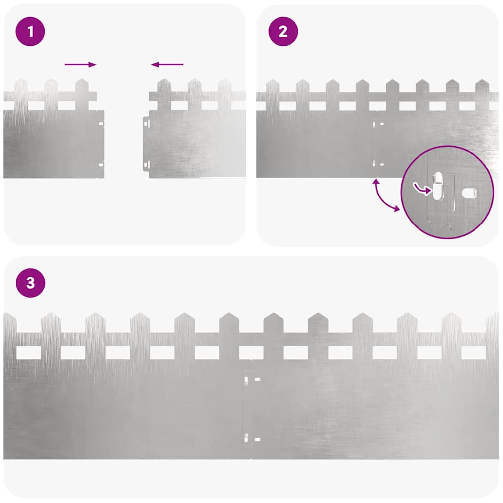 Περιγράμματα γκαζόν 30 pcs Ασημί 103 x 0,05 x 22 εκ - Image 9