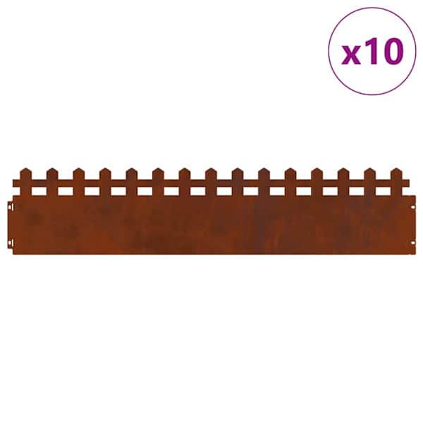 vidaXL Murukatted 10 tk 103 x 0,05 x 22 cm Ilmastikukindel teras