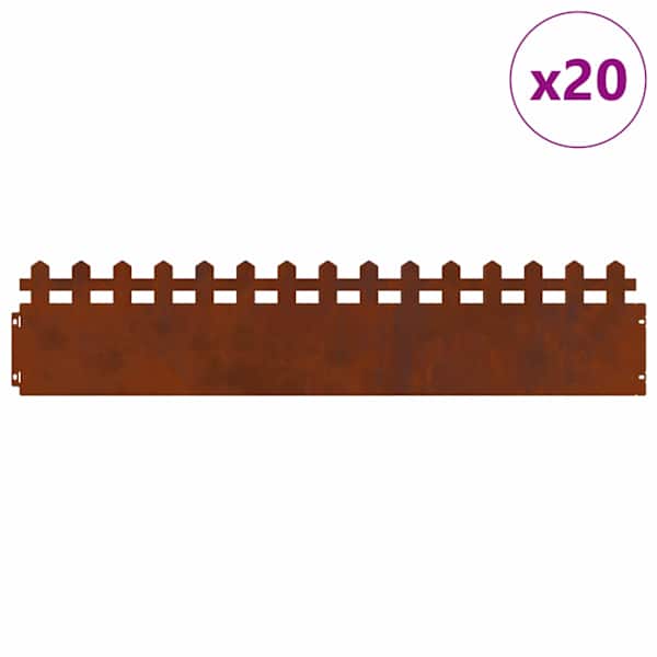 vidaXL Murukatted 20 tk 103 x 0,05 x 22 cm Ilmastikukindel teras