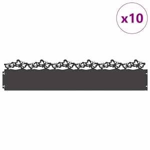 Obrubníky trávníku 10 pcs Černá 103 x 0,05 x 22 cm Ocel - obrázek 3