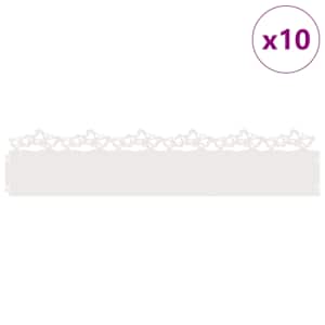 Obrubníky trávníku 10 pcs Bílá 103 x 0,05 x 22 cm Ocel - obrázek 3