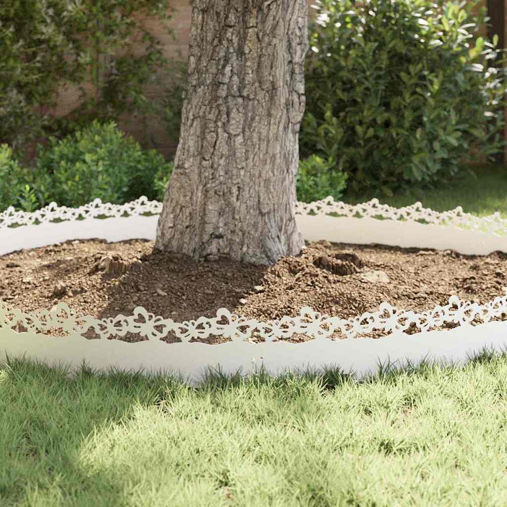 Περιγράμματα γκαζόν 20 pcs Λευκό 103 x 0,05 x 22 εκ Ατσάλι - Image 5