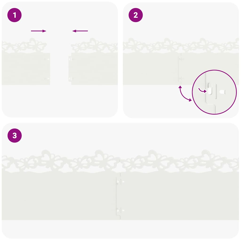 Περιγράμματα γκαζόν 20 pcs Λευκό 103 x 0,05 x 22 εκ Ατσάλι - Image 9