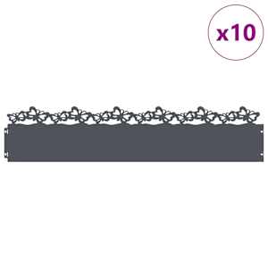 Obrubníky trávníku 10 pcs Antracit 103 x 0,05 x 22 cm Ocel - obrázek 3