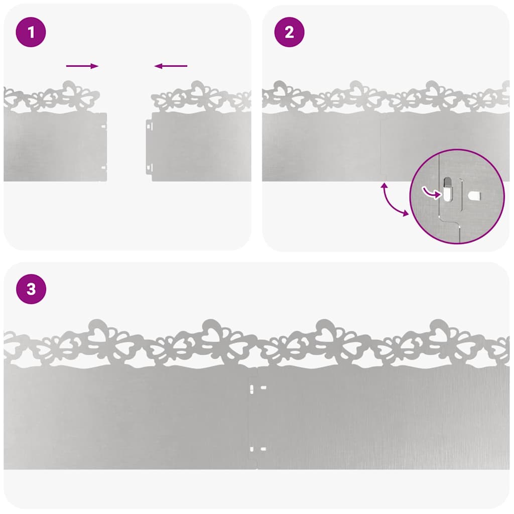 Περιγράμματα γκαζόν 30 pcs Ασημί 103 x 0,05 x 22 εκ - Image 9