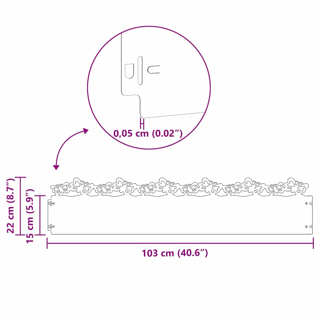 Περιγράμματα γκαζόν 30 pcs Ασημί 103 x 0,05 x 22 εκ - Image 11