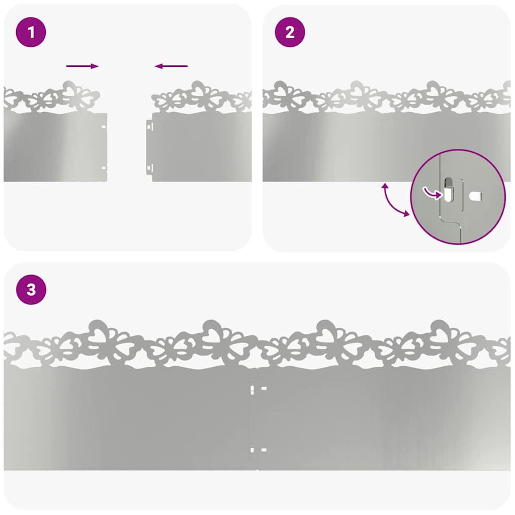 Περιγράμματα γκαζόν 10 pcs Ασημί 103 x 0,05 x 22 εκ - Image 10