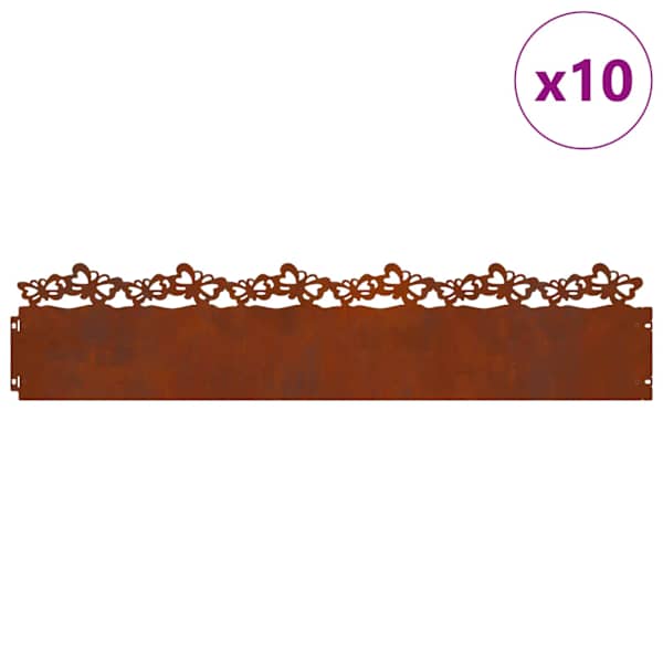 vidaXL Murukatted 10 tk 103 x 0,05 x 22 cm Ilmastikukindel teras