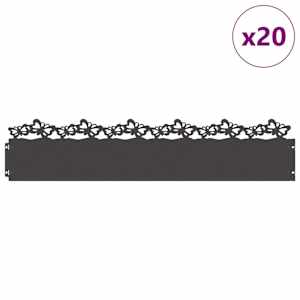 Obrubníky trávníku 20 pcs Černá 103 x 0,05 x 22 cm Ocel - obrázek 3