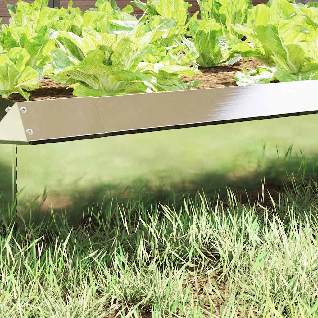 vidaXL Slakkenhekje Zilver 50 x 3,5 x 25 cm Roestvrij staal