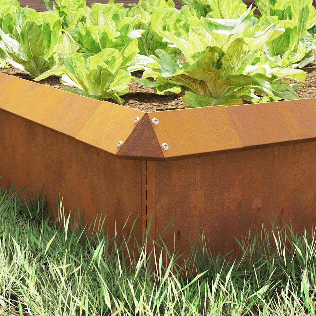 vidaXL Slakkenhekje 4 pcs Roestig 13,5 x 13,5 x 25 cm Cortenstaal