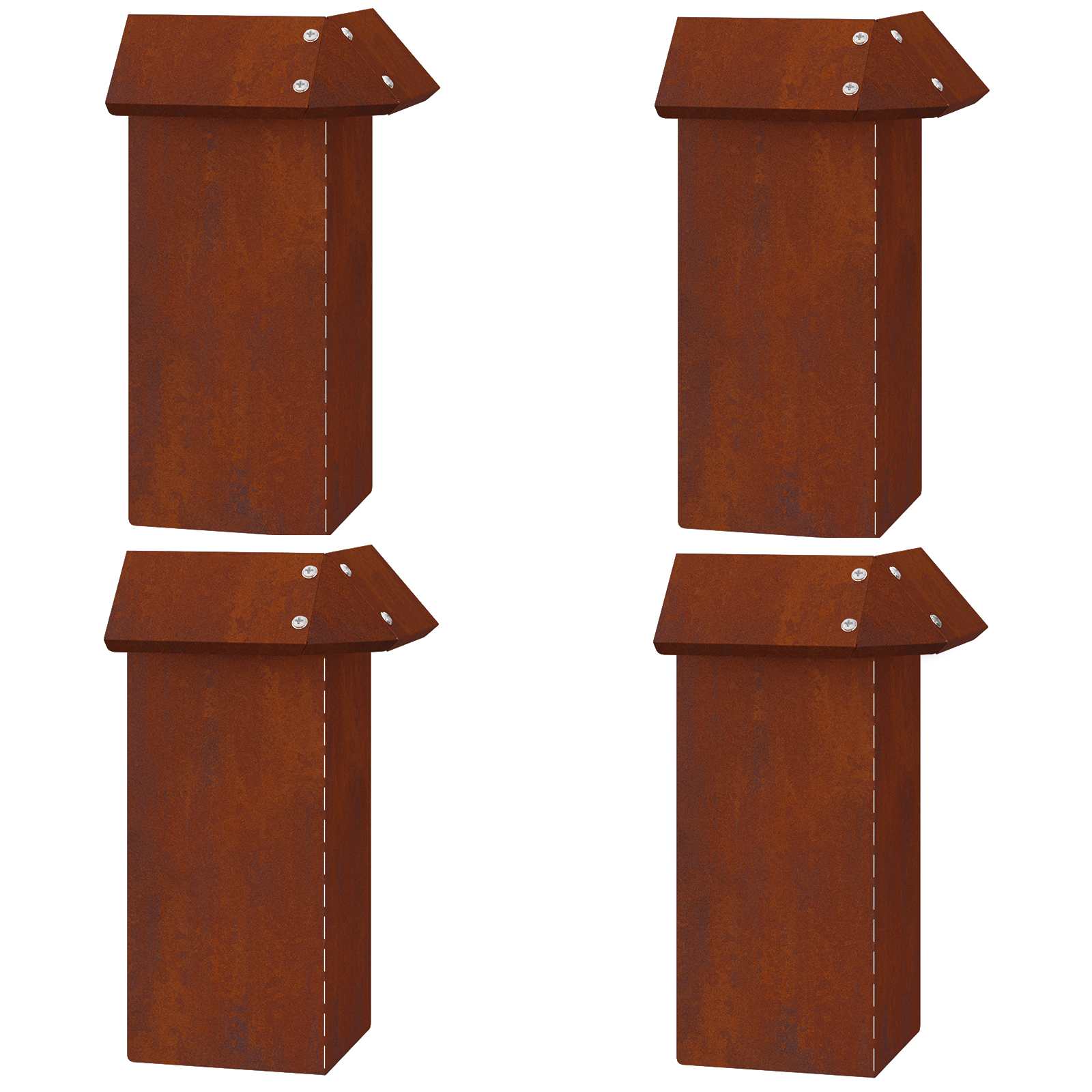 Ograja za polže 4 pcs Rjav 13,5 x 13,5 x 25 cm