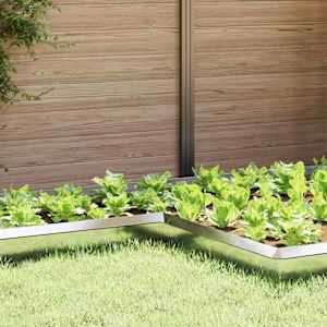 Ograja za polže 4 pcs srebrna 10 x 10 x 25 cm Nerjaveče jeklo