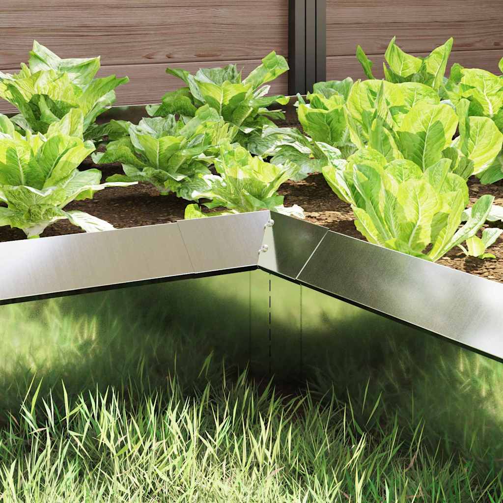 vidaXL Slakkenhekje 4 pcs Zilver 10 x 10 x 25 cm Gegalvaniseerd staal