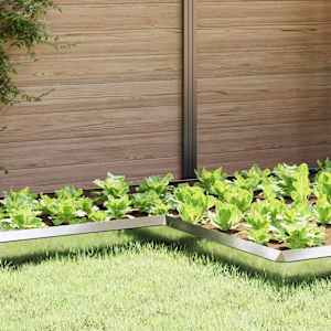 Ograja za polže 4 pcs srebrna 10 x 10 x 25 cm Cinkana jeklena