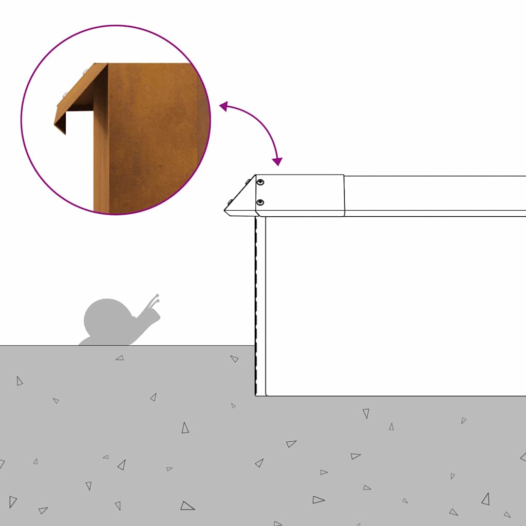 Φράκτης σαλιγκαριών 4 pcs Σκ rusty 10 x 10 x 25 εκ - Image 7