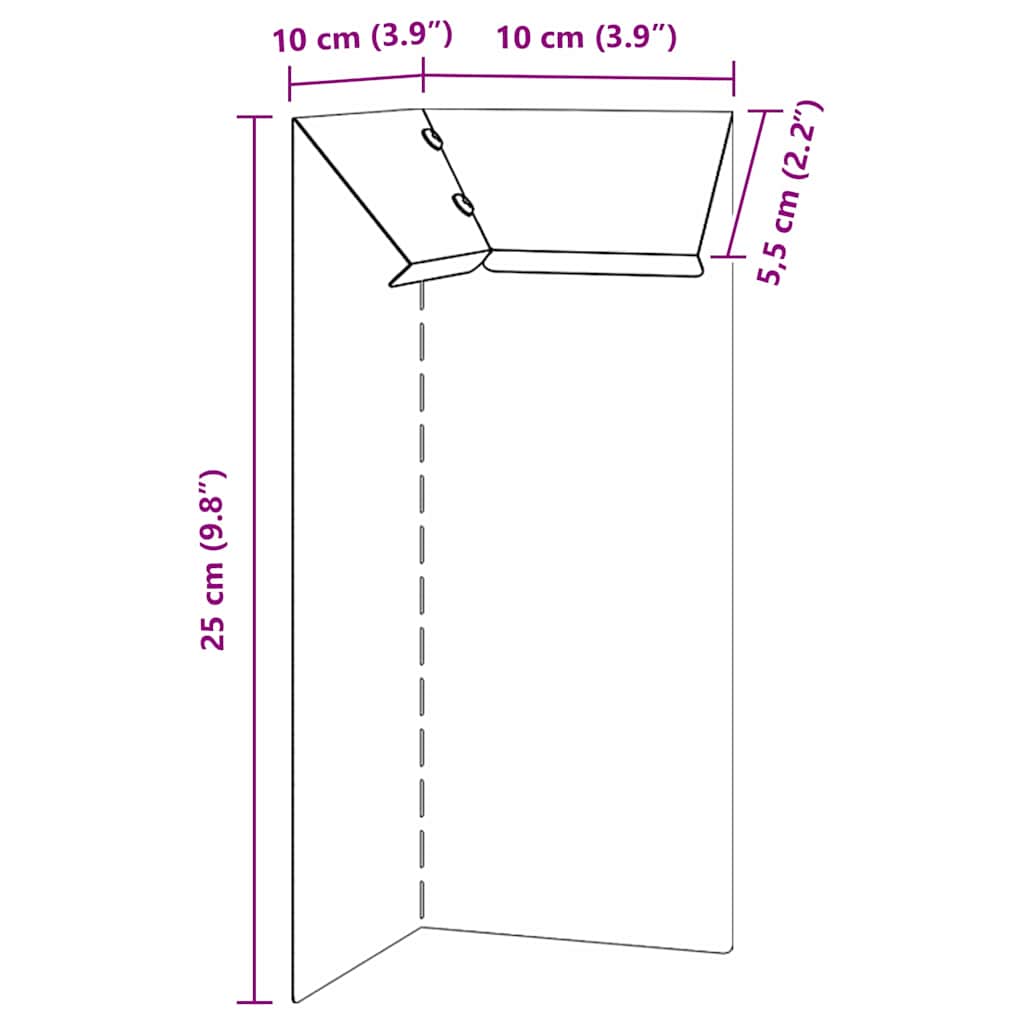 Φράκτης σαλιγκαριών 4 pcs Σκ rusty 10 x 10 x 25 εκ - Image 10