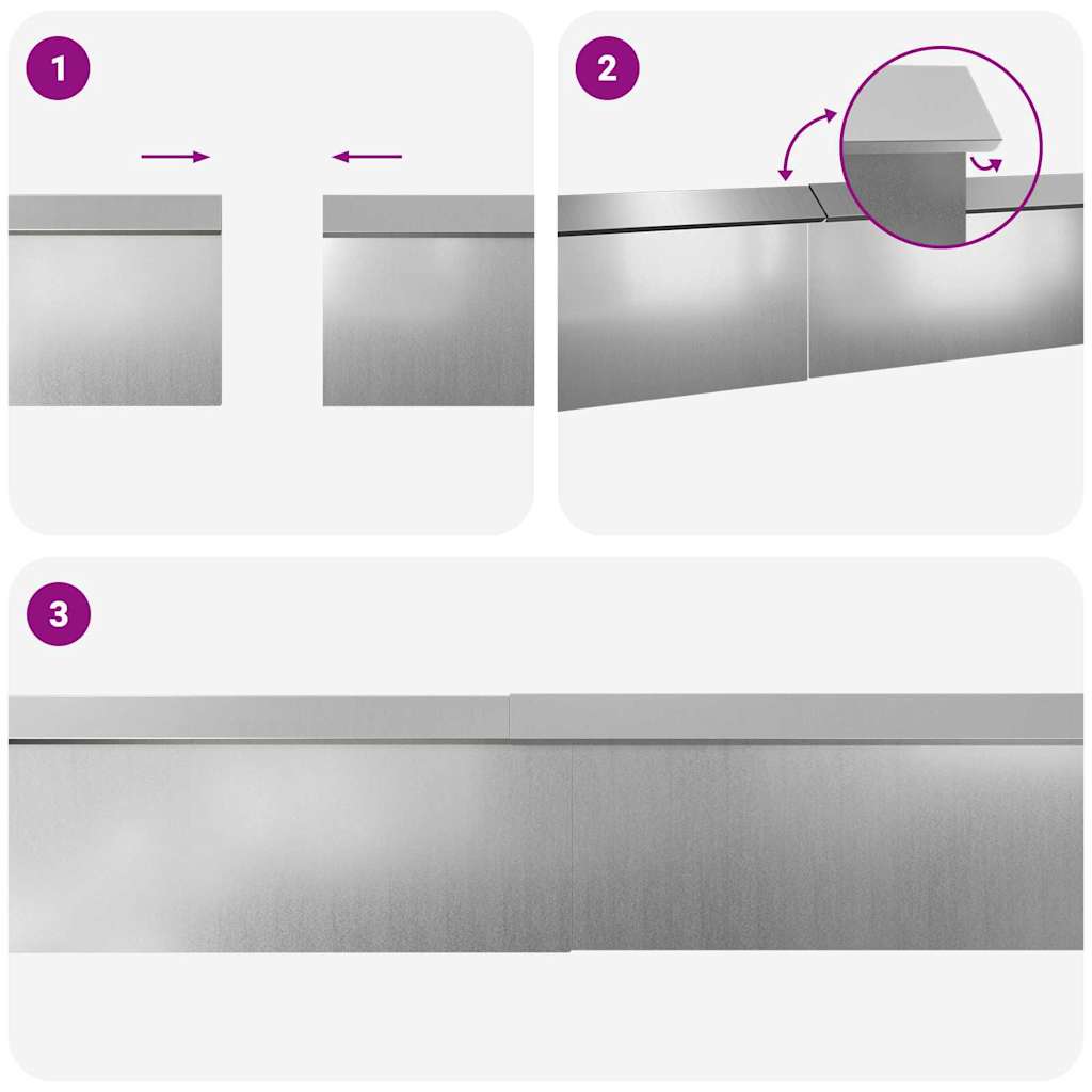 Φράχτες με σαλιγκάρια 8 pcs Ασημί Επικαλυμμένος Χάλυβας - Image 9