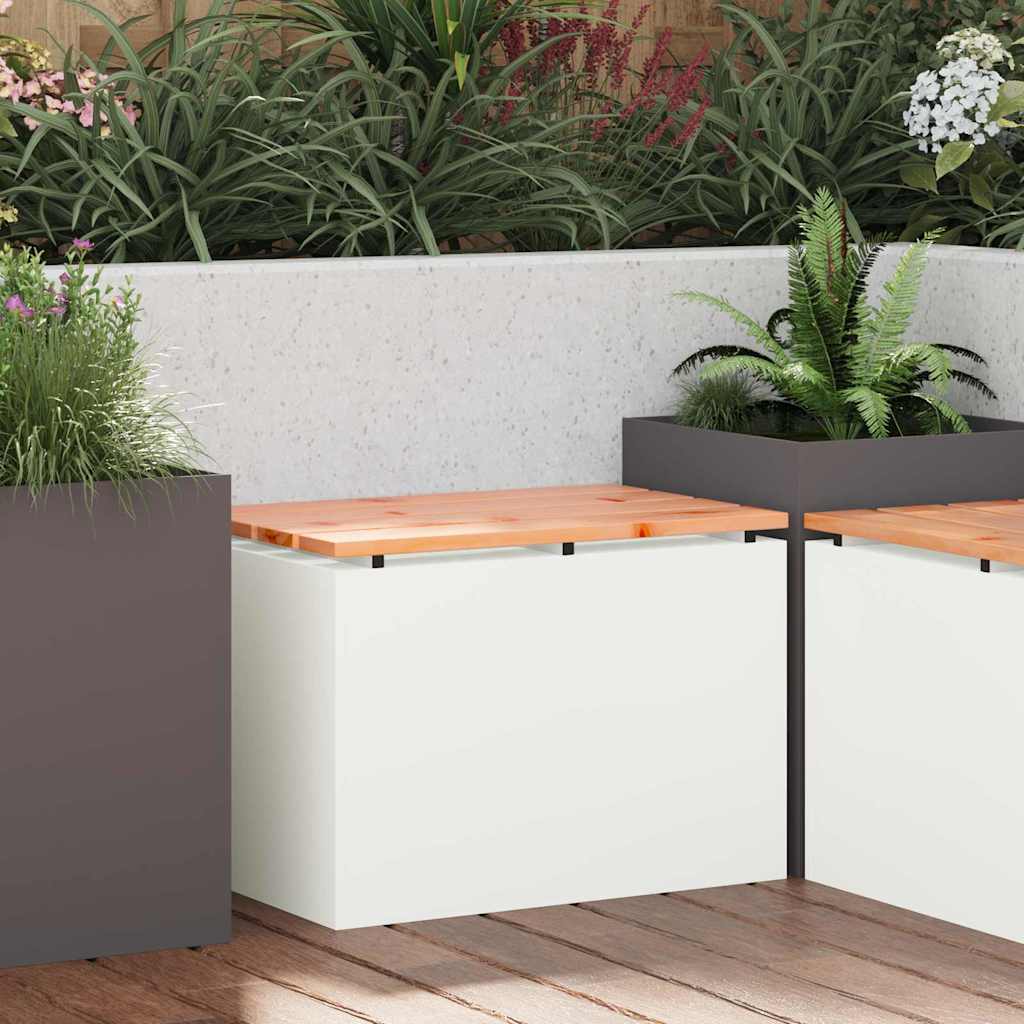 Mobilier de grădină - Bancă de grădină Alb 60 x 40 x 43 cm Oțel