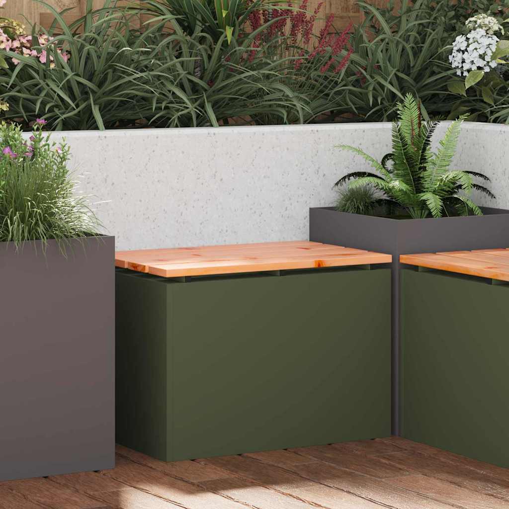 Mobilier de grădină - Bancă de grădină Olivengrønn 60 x 40 x 43 cm Oțel