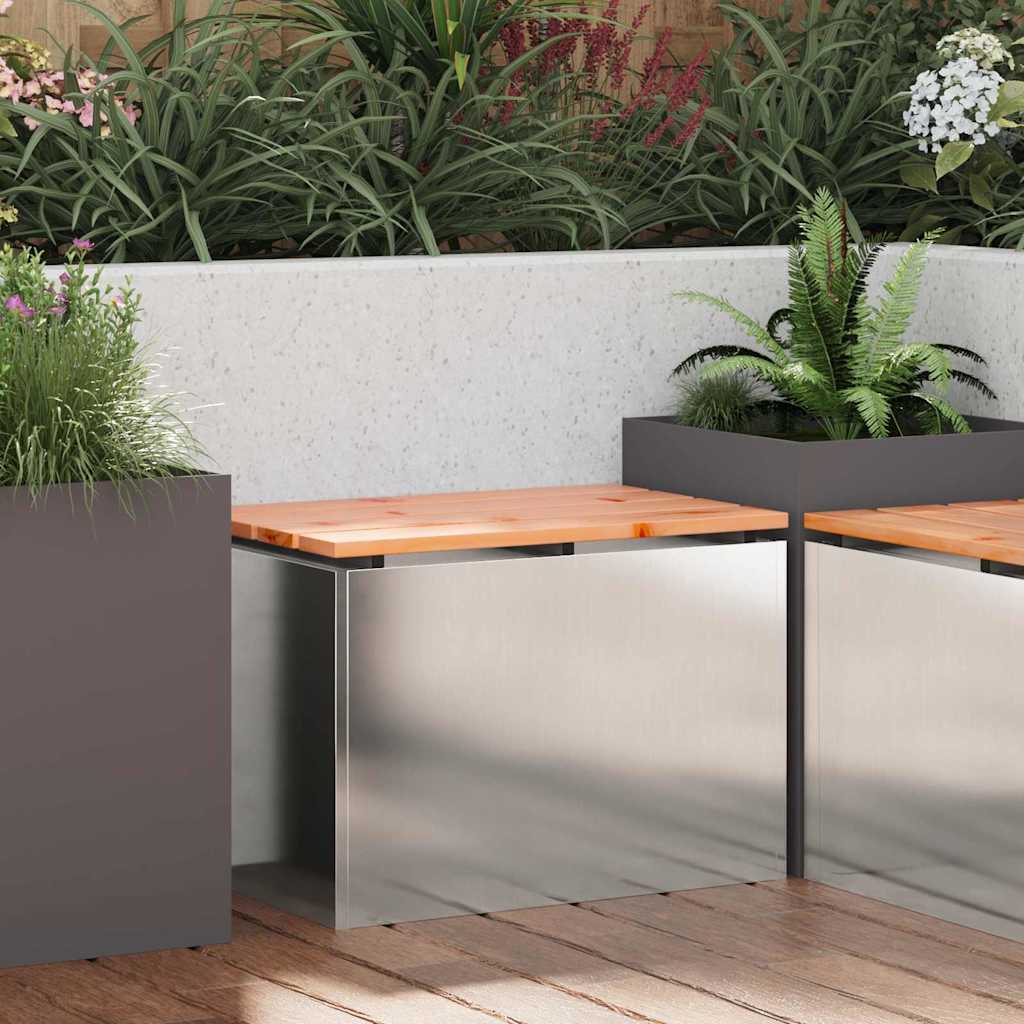 Mobilier de grădină - Bancă de grădină Argintiu 60 x 40 x 43 cm Oțel inoxidabil