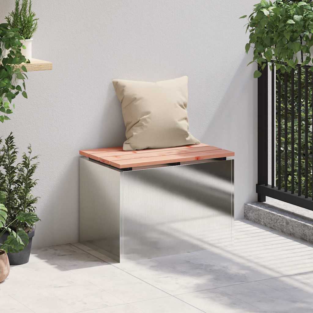 vidaXL Tuinbank Zilver 60 x 40 x 43 cm Roestvrij staal