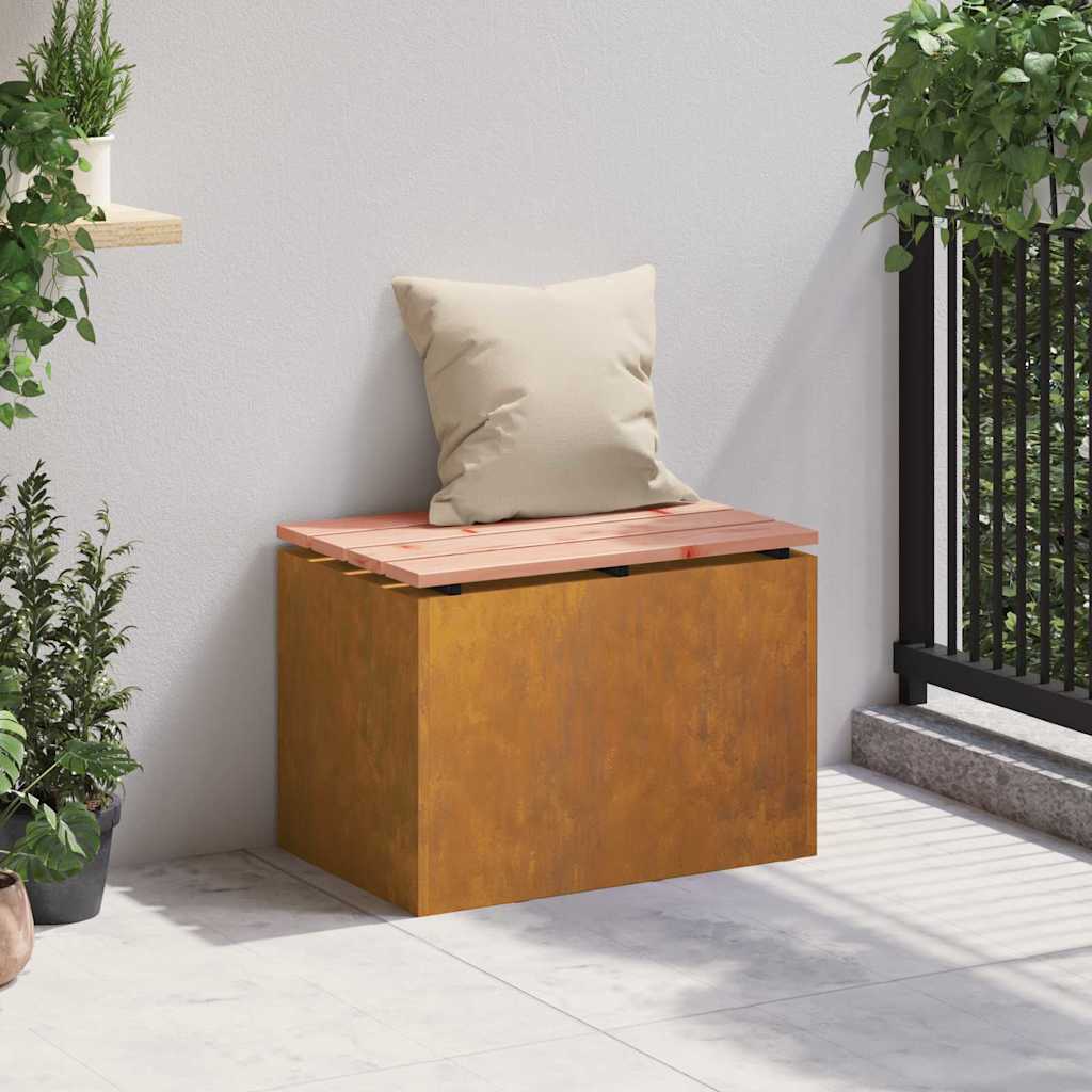vidaXL Tuinbank Roestig 60 x 40 x 43 cm Cortenstaal