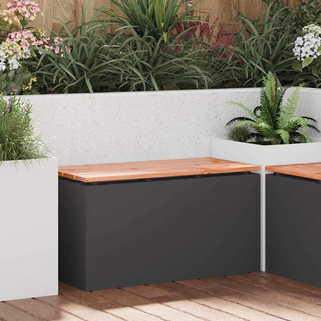 Mobilier de grădină - Bancă de grădină Negru 80 x 40 x 43 cm Oțel