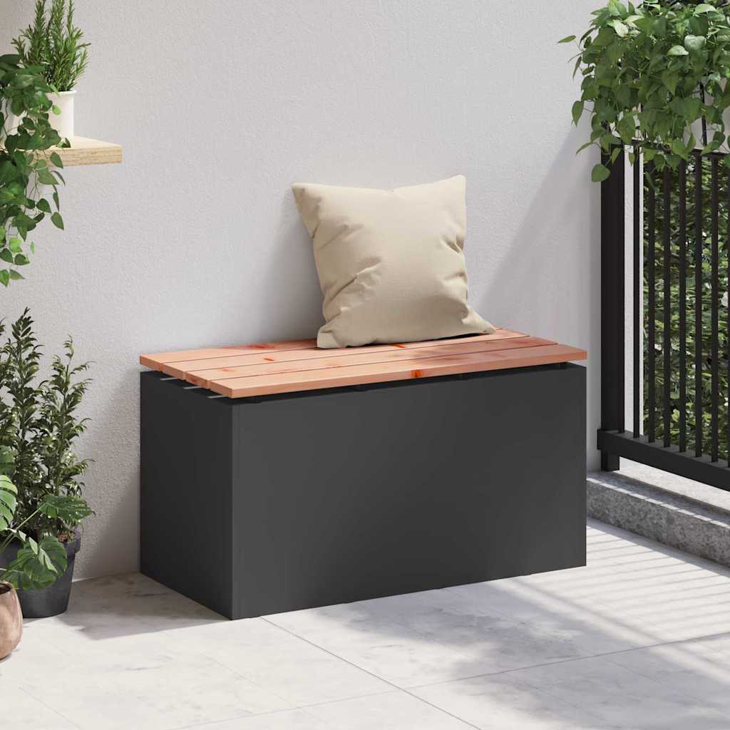 vidaXL Tuinbank Zwart 80 x 40 x 43 cm Staal