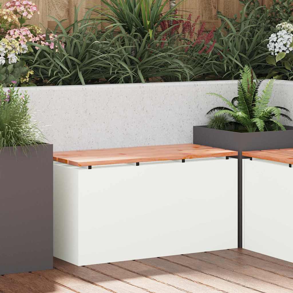 Mobilier de grădină - Bancă de grădină Alb 80 x 40 x 43 cm Oțel