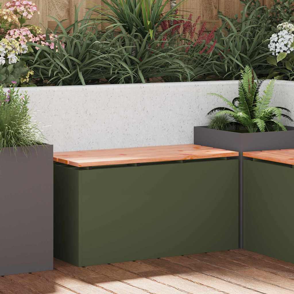 Mobilier de grădină - Bancă de grădină Olivengrønn 80 x 40 x 43 cm Oțel
