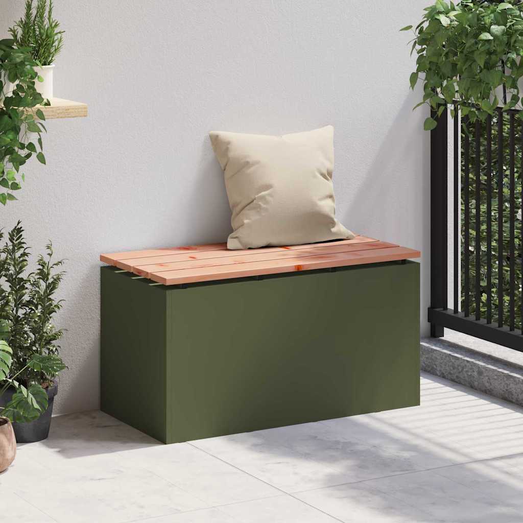 vidaXL Tuinbank Olijfgroen 80 x 40 x 43 cm Staal