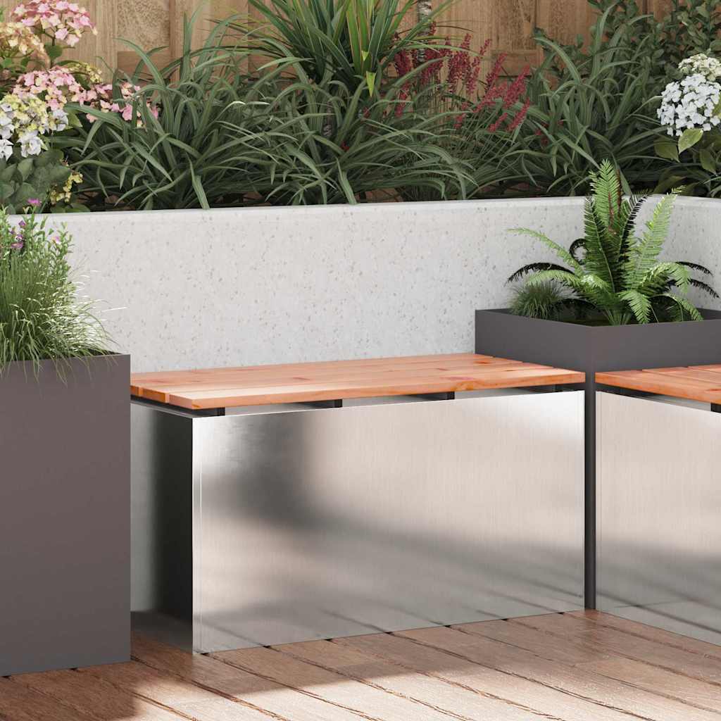 Mobilier de grădină - Bancă de grădină Argintiu 80 x 40 x 43 cm Oțel inoxidabil