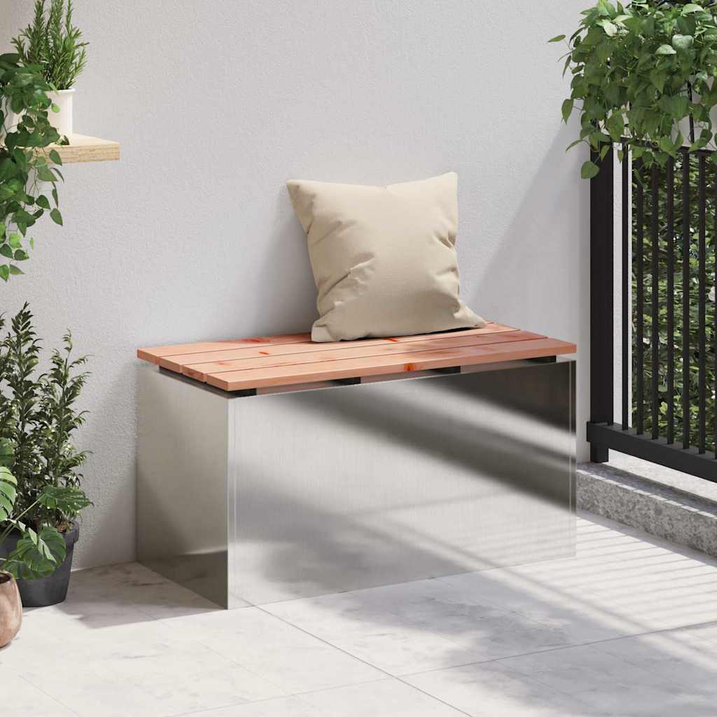 vidaXL Tuinbank Zilver 80 x 40 x 43 cm Roestvrij staal