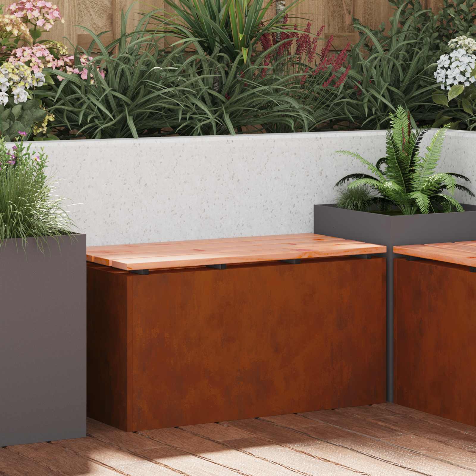 vidaXL Gartenbank Wetterfeststahl 80 x 40 x 43 cm