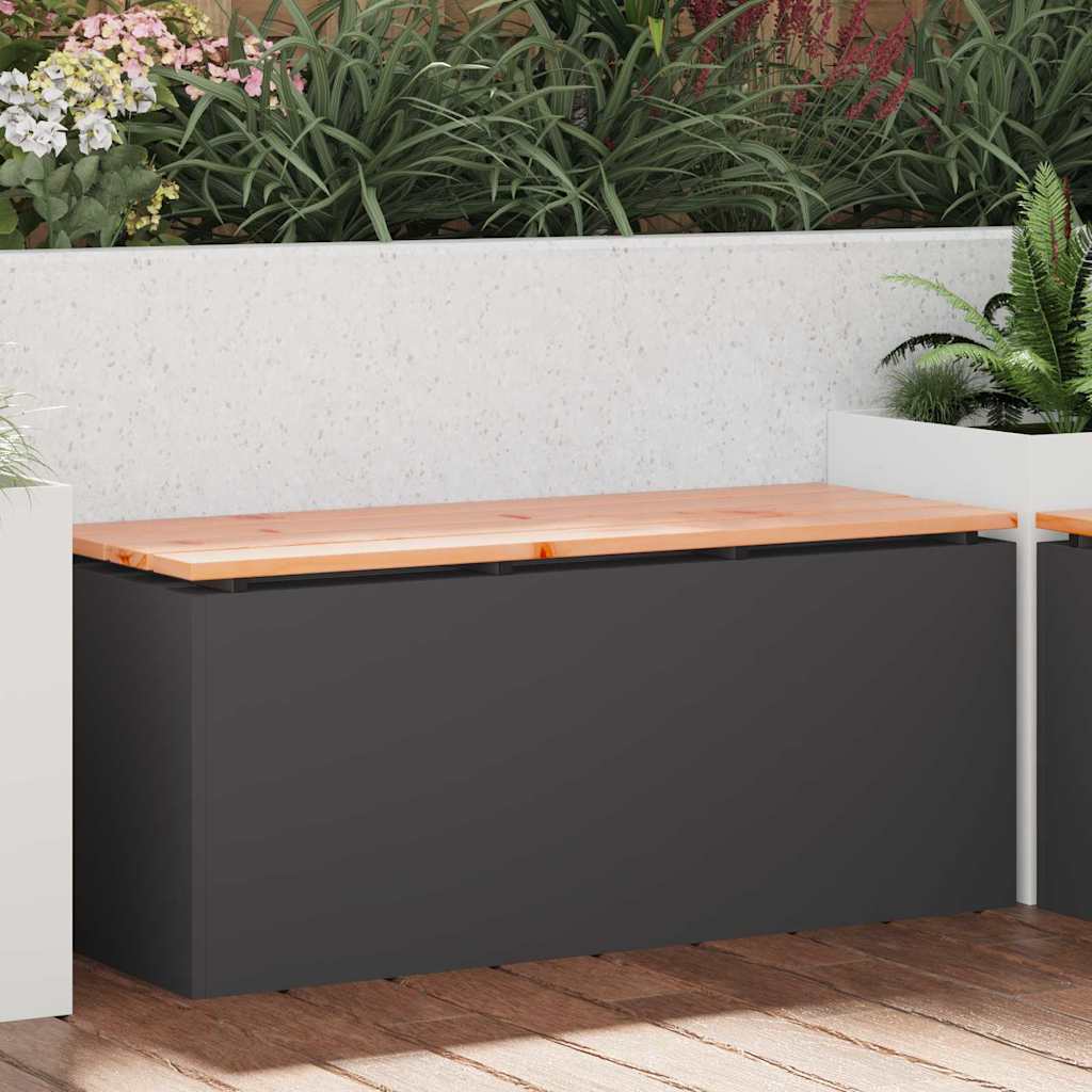 Mobilier de grădină - Bancă de grădină Negru 100 x 40 x 43 cm Oțel
