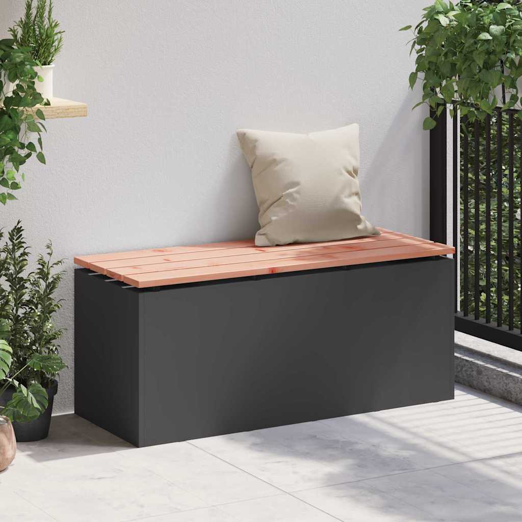 vidaXL Tuinbank Zwart 100 x 40 x 43 cm Staal