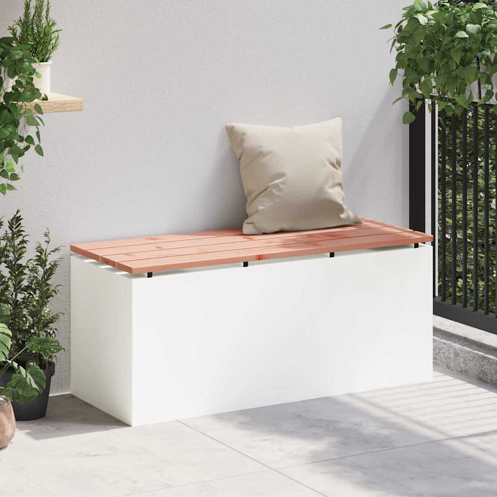 vidaXL Tuinbank Wit 100 x 40 x 43 cm Staal