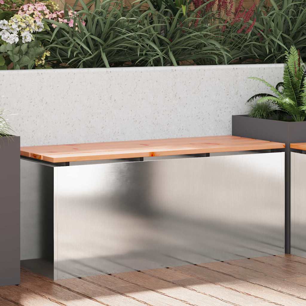 Mobilier de grădină - Bancă de grădină Argintiu 100 x 40 x 43 cm Oțel inoxidabil